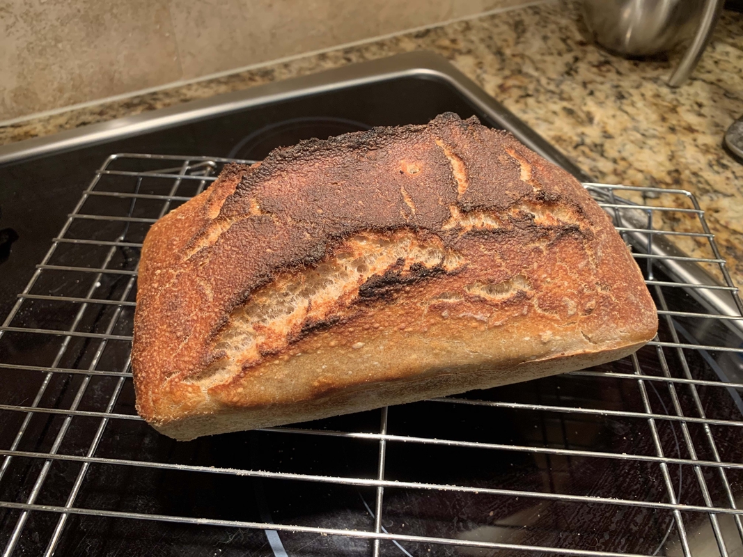 Inconsistent shape, but there&rsquo;s some nice sourdough bubbles