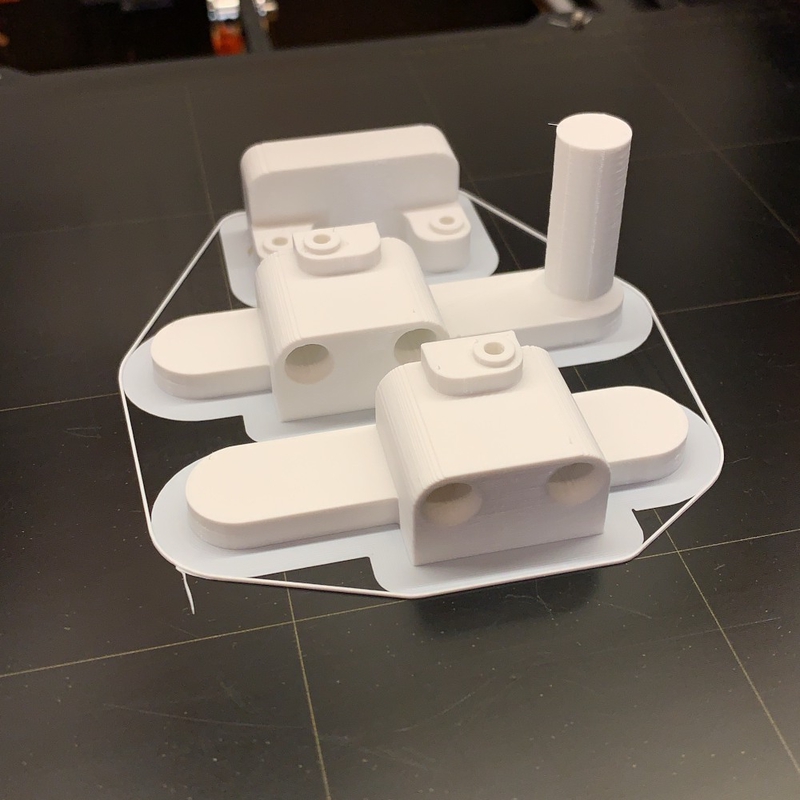 Completed prints of the &lsquo;feet&rsquo; and tailblock pieces