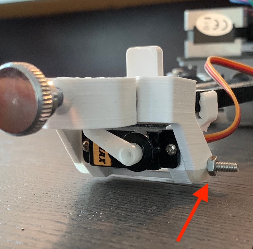 Pen Lift Servo Mechanism, Joint Screw/Nut (Arrow)