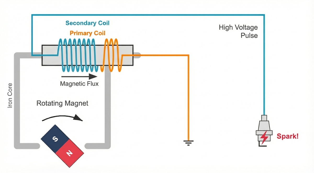 Crudely drawn, likely not fully accurate magneto diagram