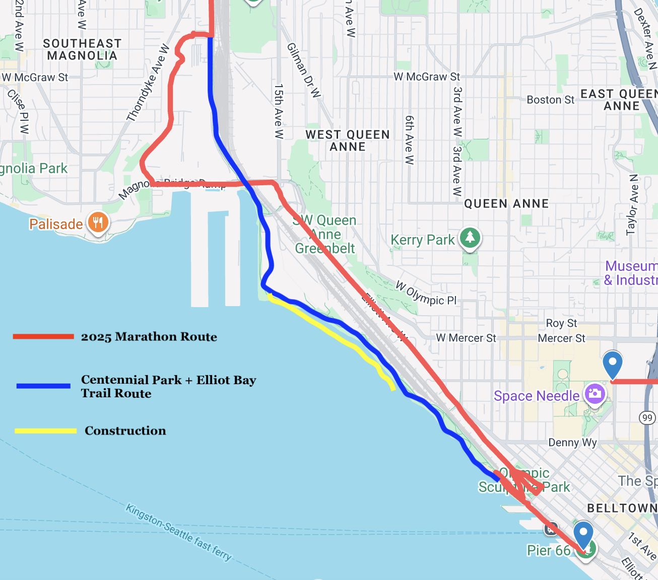 Course Map: Magnolia Bridge &amp; Elliott Way Segment