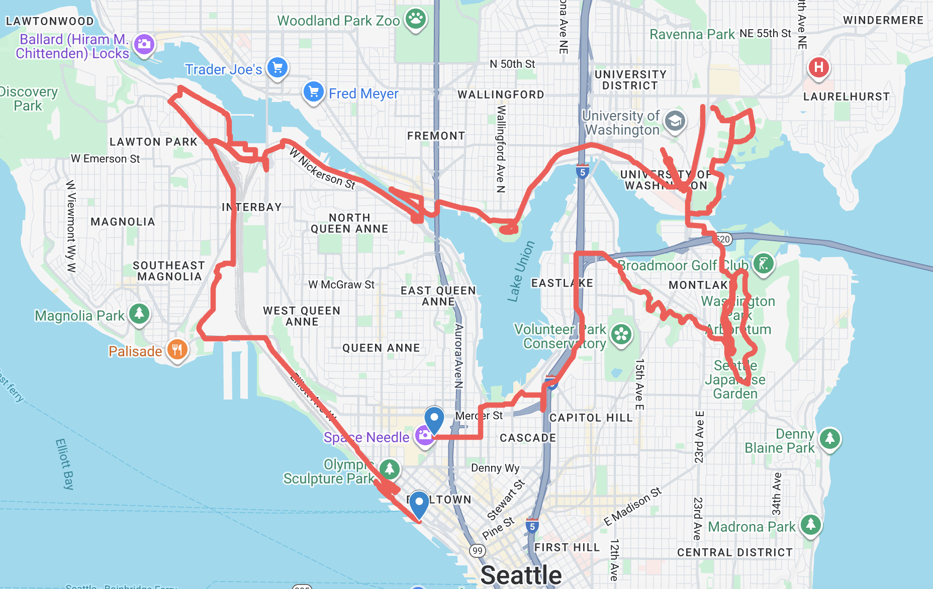 Course Map: 2025 Seattle Marathon